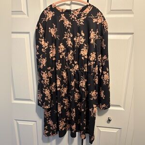 Bloomchic Black and Brown Floral Long Sleeve Dress - NWOT